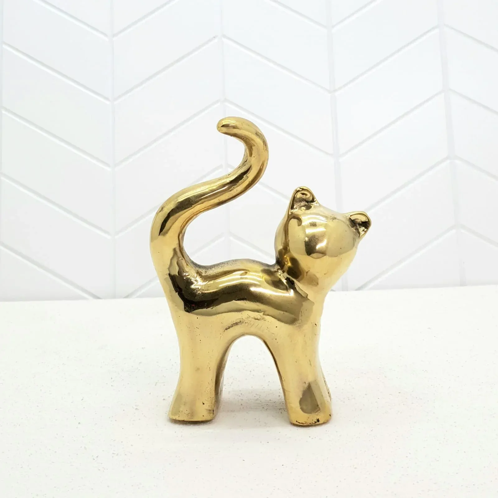 Minimalist Cat bronze sculpture