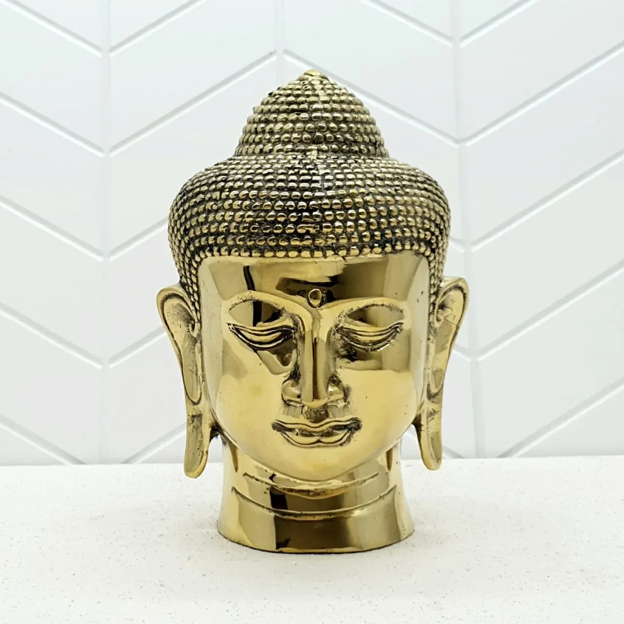 Buddha Head bronze sculpture