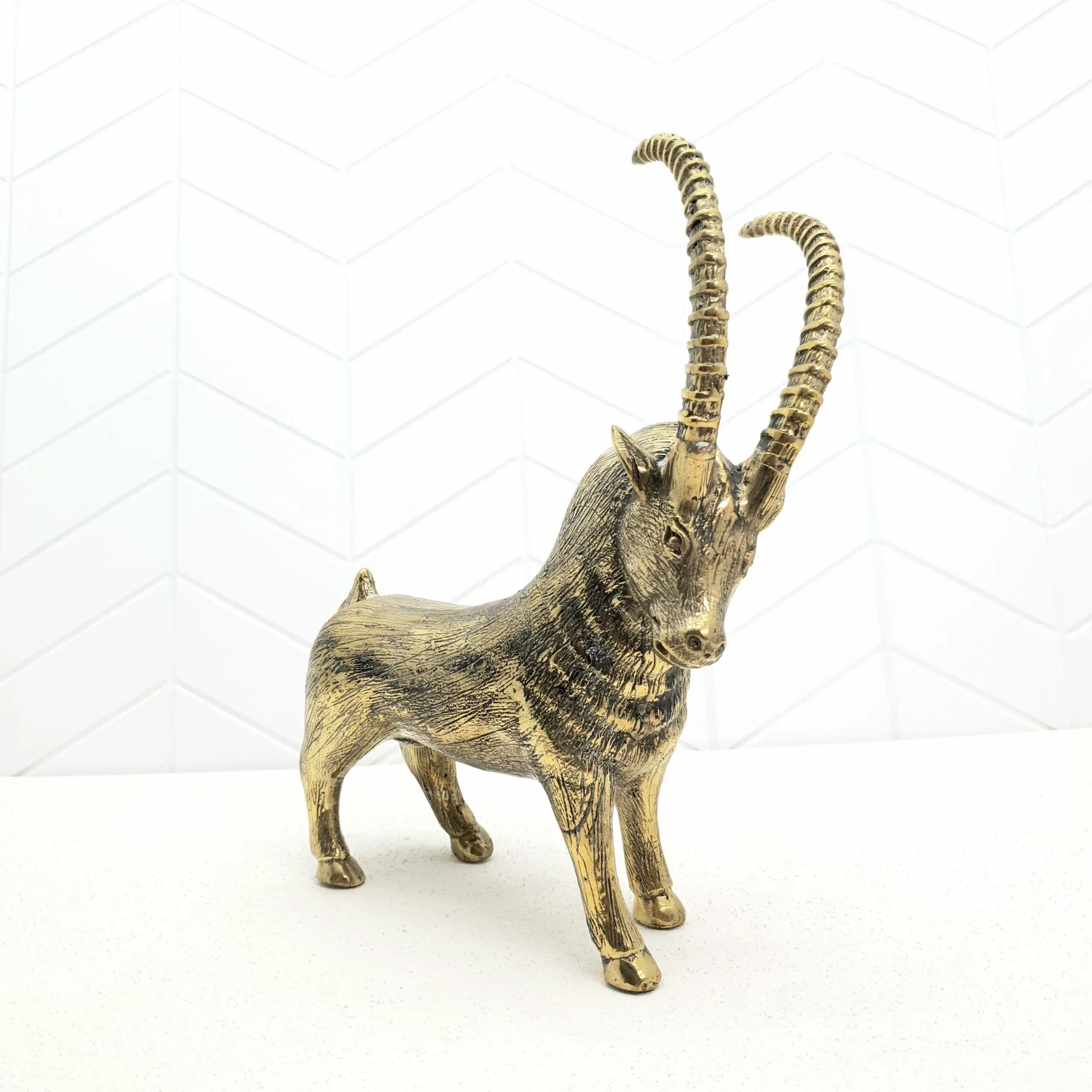 Ibex bronze sculpture