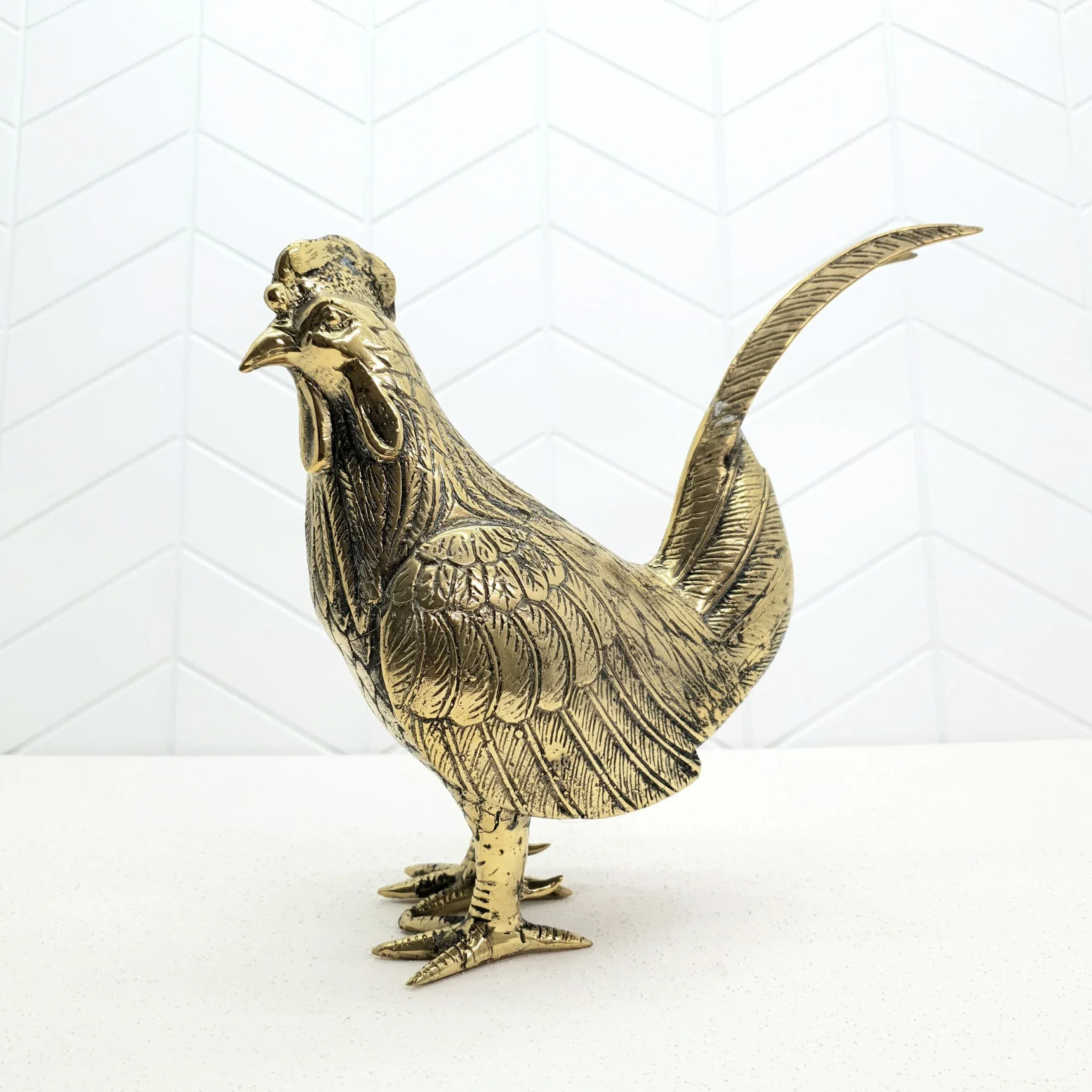 Rooster bronze sculpture