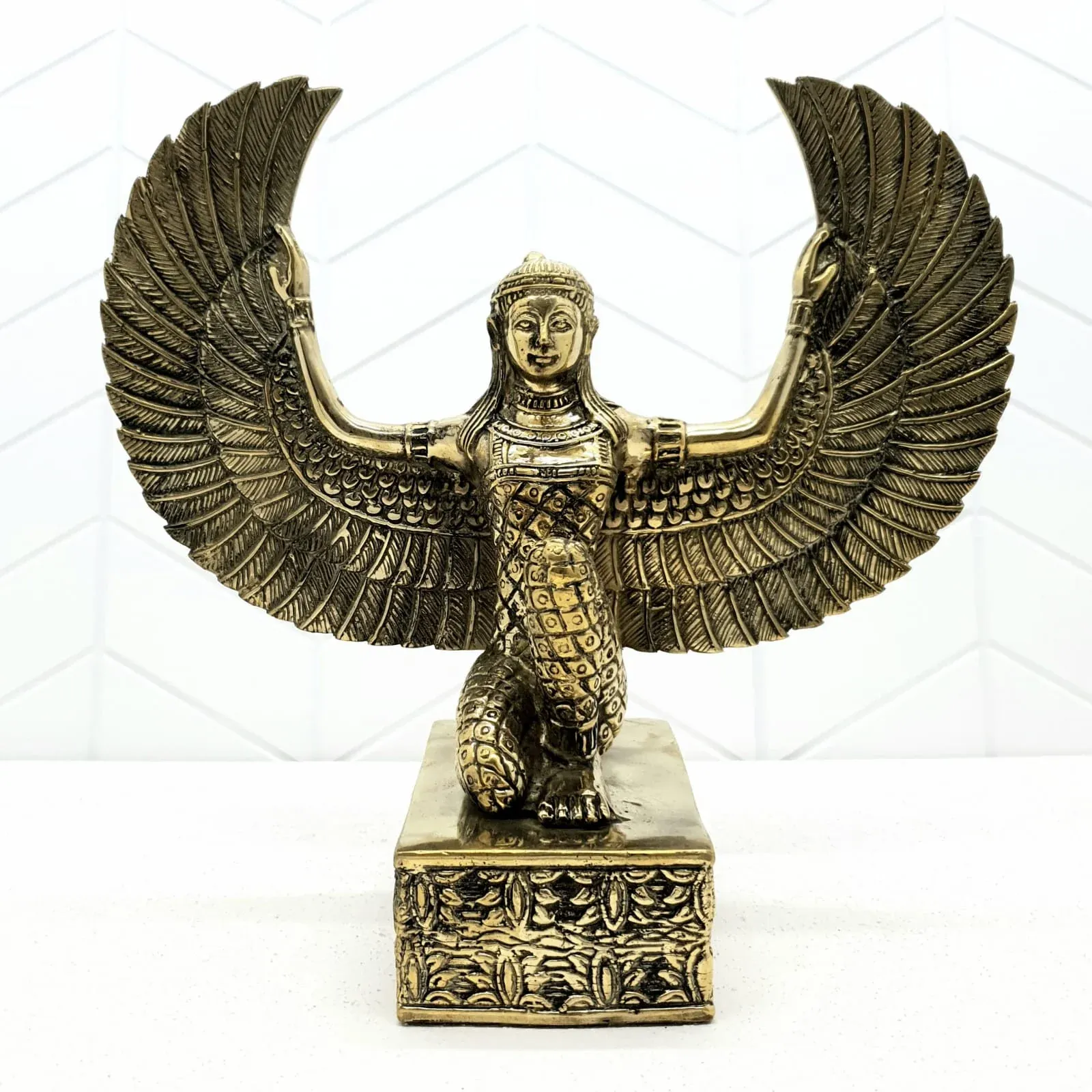 Winged Goddess bronze sculpture